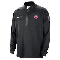 Haut à demi-zip Nike noir Detroit Pistons 2024/25 Courtside Performance pour homme