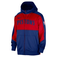 Men's Nike Blue Detroit Pistons Authentic On-Court Showtime Performance Full-Zip Hoodie