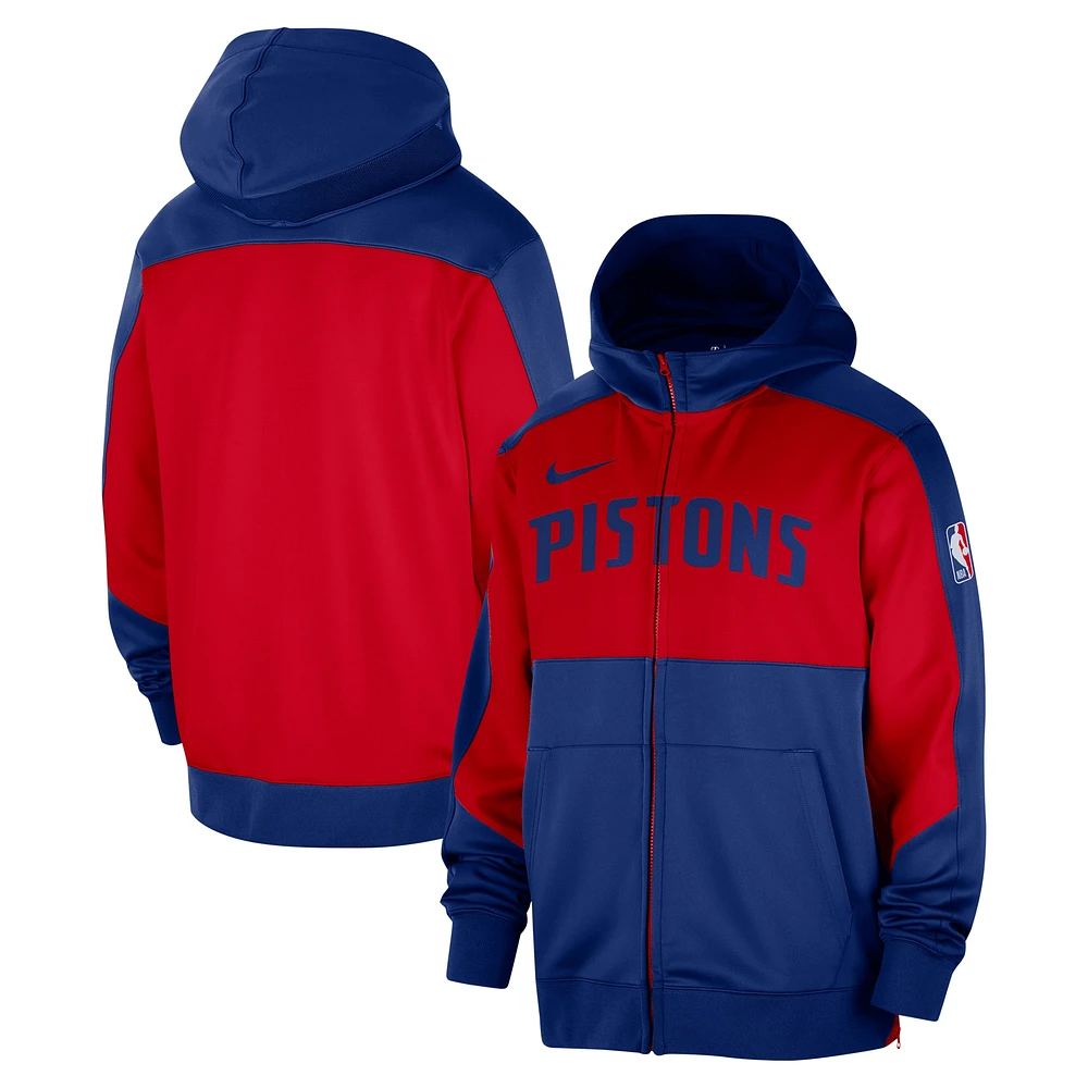 Men's Nike Blue Detroit Pistons Authentic On-Court Showtime Performance Full-Zip Hoodie