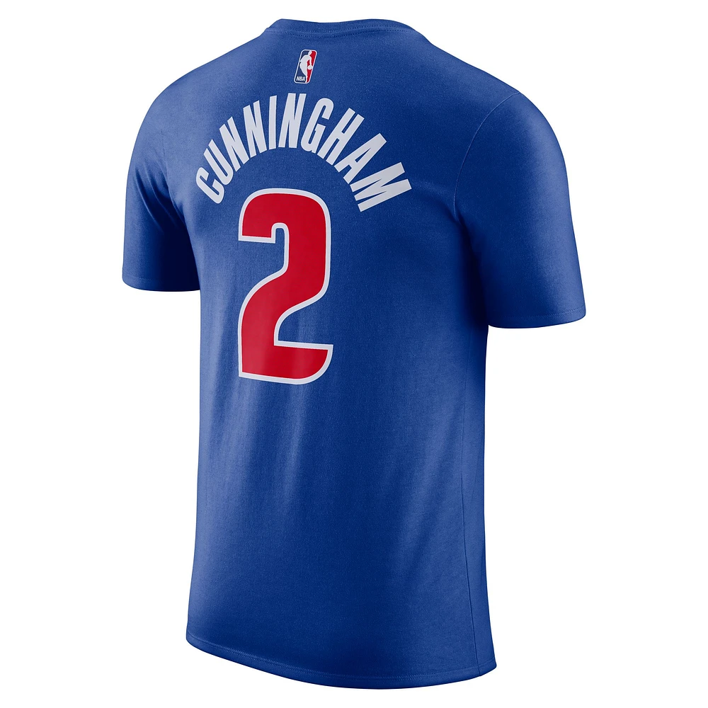 T-shirt Nike Cade Cunningham Detroit Pistons Icon 2022/23 avec nom et numéro pour homme