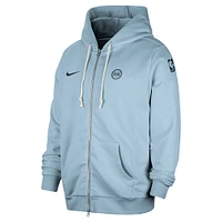 Men's Nike Light Blue Detroit Pistons Authentic Standard Issue Full-Zip Hoodie Jacket