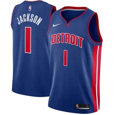 Men's Detroit Pistons Allen Iverson #1 Nike Blue 2021/22 Swingman