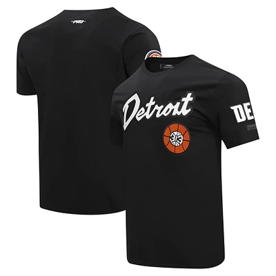 T-shirt noir Pro Standard pour hommes des Detroit Pistons 2023 City Edition