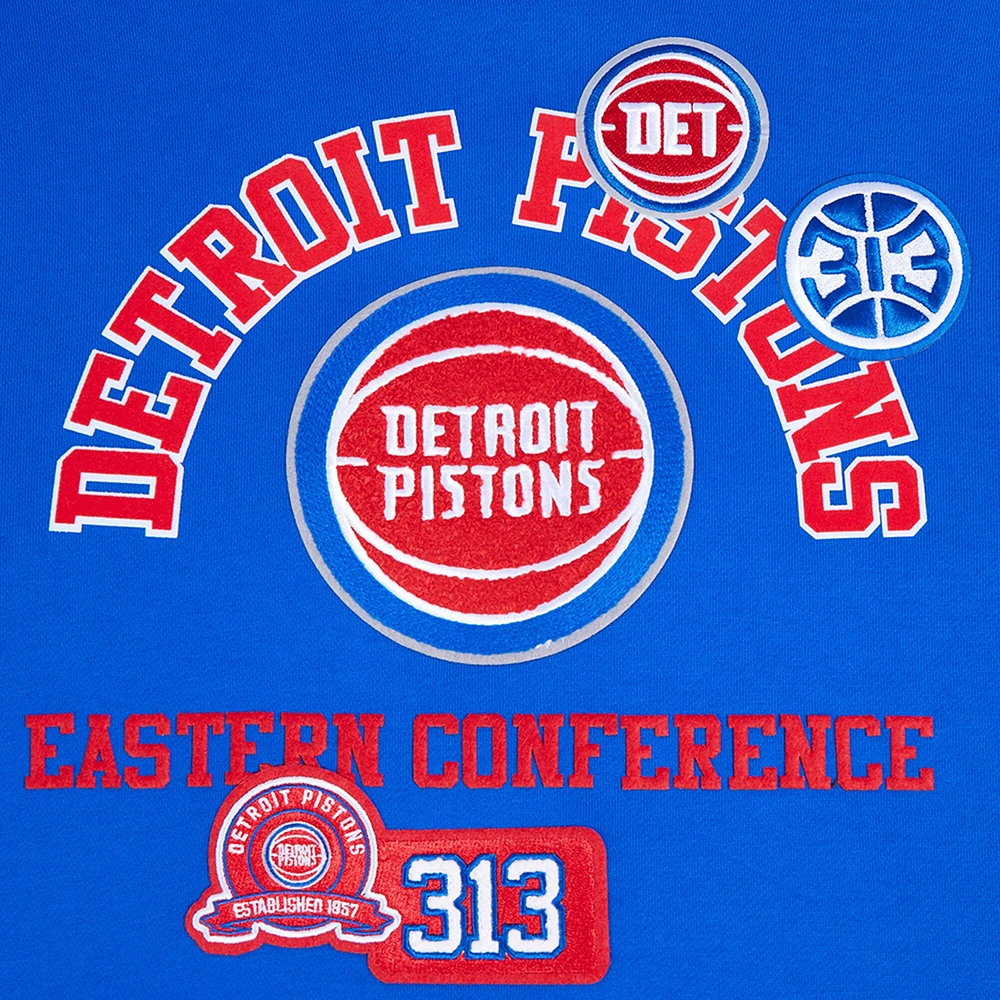 Sweat à capuche bleu Pro Standard pour homme avec code régional des Detroit Pistons