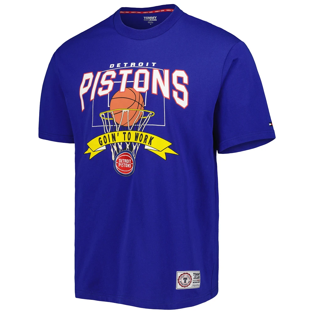 T-shirt Tommy Jeans Detroit Pistons Tim Backboard bleu pour homme