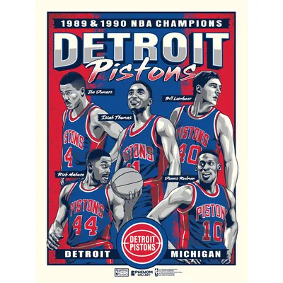 Detroit Pistons Phenom Gallery Back-to-Back NBA Finals Champions Limited Edition 18'' x 24'' Bad Boys Serigraph Poster Art Print