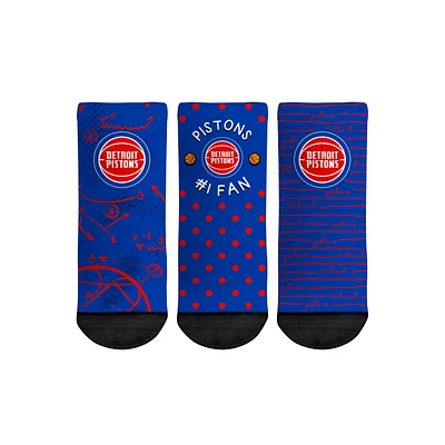 Chaussettes Rock Em pour tout-petit Detroit Pistons #1 Fan Lot de 3 paires de chaussettes