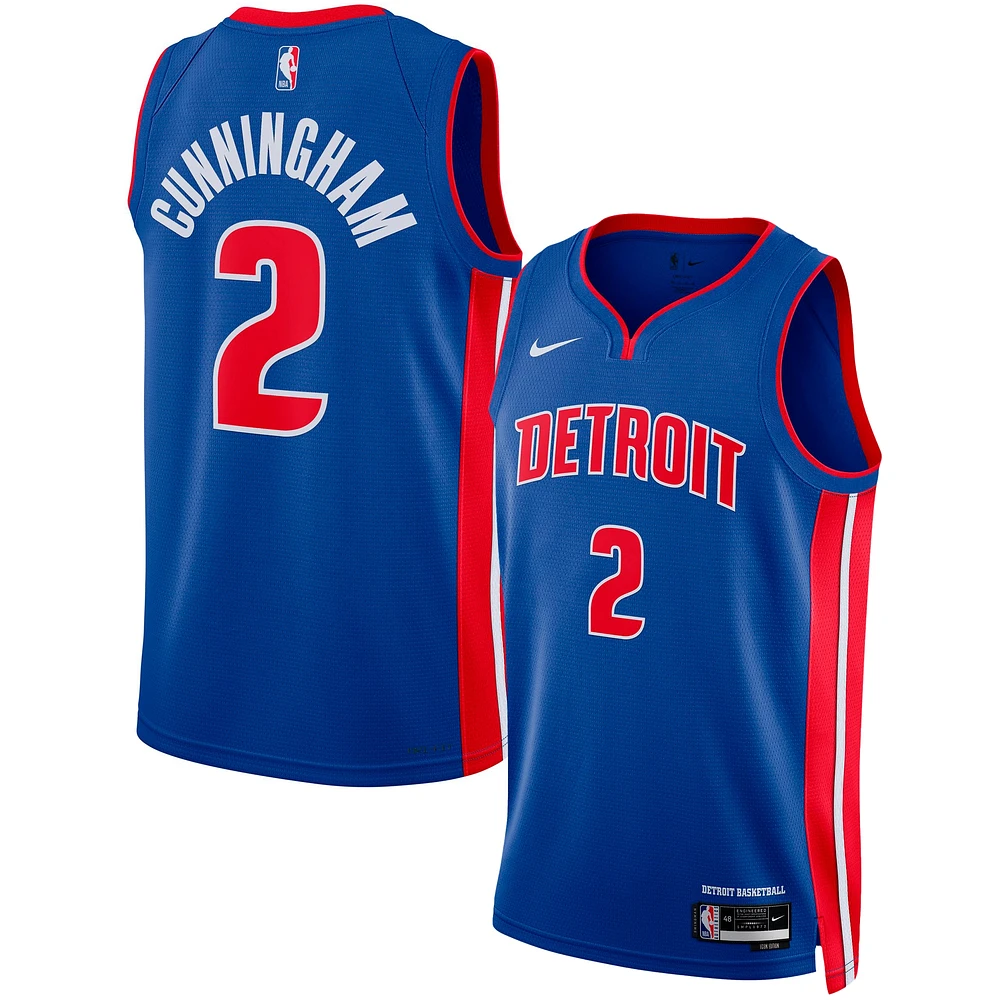 Maillot unisexe Nike Cade Cunningham Swingman des Detroit Pistons bleu - Édition Icon