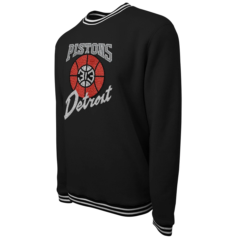 Unisex Stadium Essentials Black Detroit Pistons 2023/24 City Edition Club Level Pullover Sweatshirt