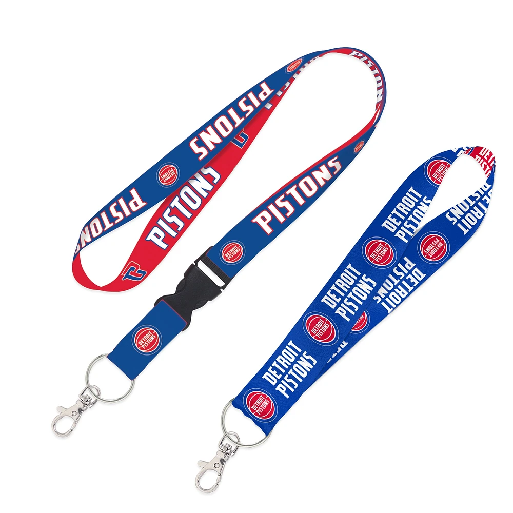 WinCraft Detroit Pistons 2-Pack Lanyard with Detachable Buckle & Key Strap Set