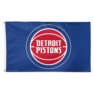 WinCraft Detroit Pistons Drapeau de luxe simple face avec logo de l'équipe principale 3' x 5'