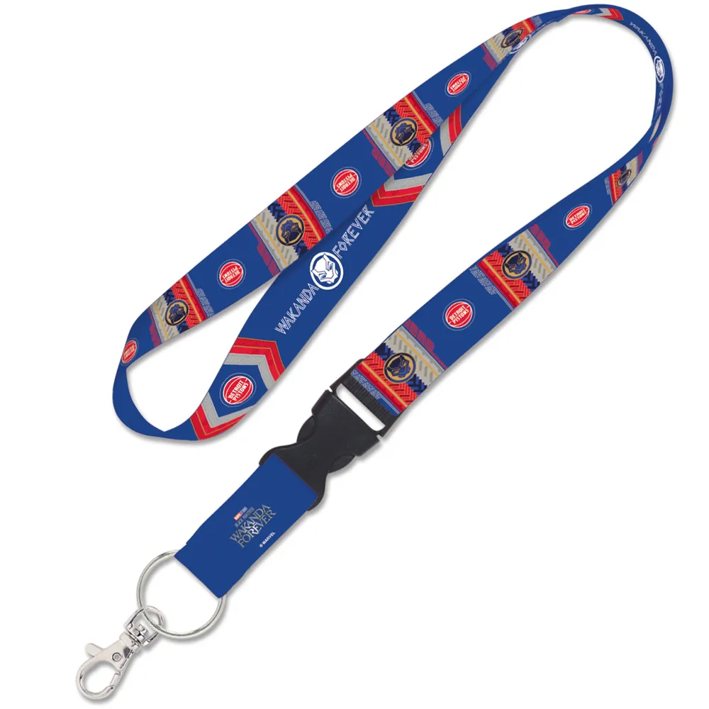 WinCraft Detroit Pistons Black Panther 2 Reversible Lanyard with Detachable Buckle