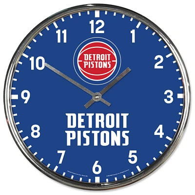 Horloge murale chromée WinCraft Detroit Pistons