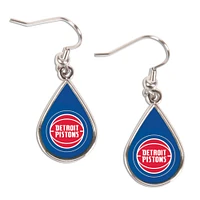 WinCraft Detroit Pistons Logo Teardrop Dangle Earrings
