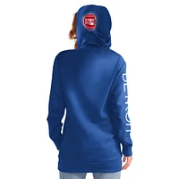 Women's G-III 4Her by Carl Banks Blue Detroit Pistons Base Coach Pullover Hoodie