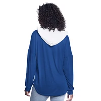 Haut à capuche surdimensionné manches longues pour femme G-III 4Her by Carl Banks Blue Detroit Pistons Bench Player