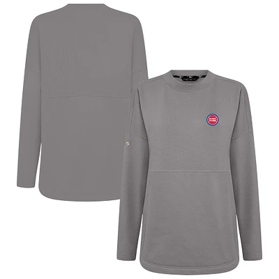 Women's Levelwear Gray Detroit Pistons Beaudry Pullover Sweatshirt