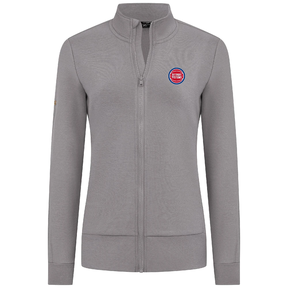 Women's Levelwear Gray Detroit Pistons Shine Full-Zip Jacket