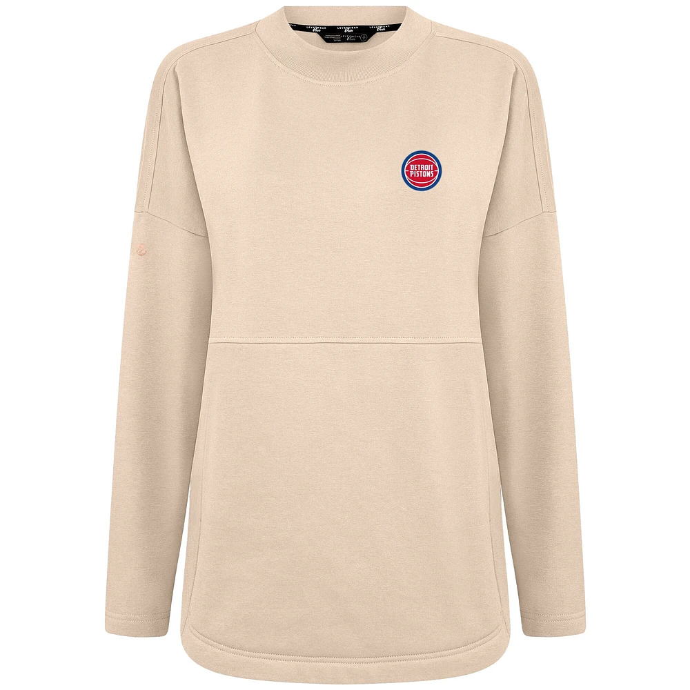 Women's Levelwear Khaki Detroit Pistons Beaudry Pullover Sweatshirt