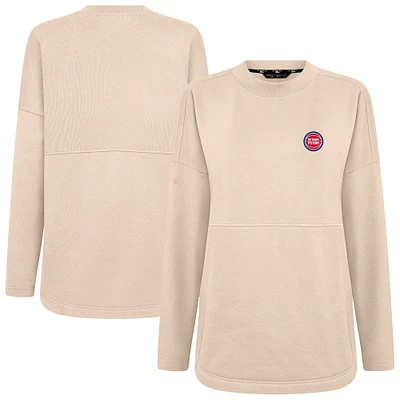 Women's Levelwear Khaki Detroit Pistons Beaudry Pullover Sweatshirt