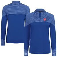 Women's Levelwear Royal Detroit Pistons Classic Stripes Quarter-Zip Top