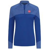 Women's Levelwear Royal Detroit Pistons Classic Stripes Quarter-Zip Top