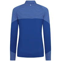 Women's Levelwear Royal Detroit Pistons Classic Stripes Quarter-Zip Top