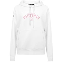 Women's Levelwear  White Detroit Pistons Mother's Day Adorn Arched Pullover Hoodie