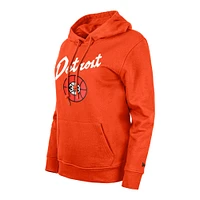 Sweat à capuche New Era orange Detroit Pistons 2023/24 City Edition pour femme