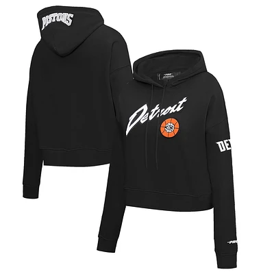 Sweat à capuche court Pro Standard noir Detroit Pistons 2023/24 City Edition pour femme