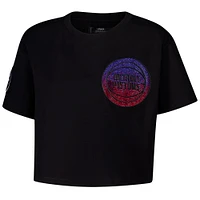 T-shirt court et boxy noir Detroit Pistons Jewels Pro Standard pour femme