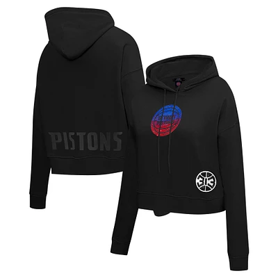 Sweat à capuche court Detroit Pistons Jewels Pro Standard pour femme, noir