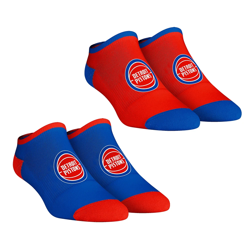 Women's Rock Em Socks Detroit Pistons Core Team 2-Pack Low Cut Ankle Sock Set