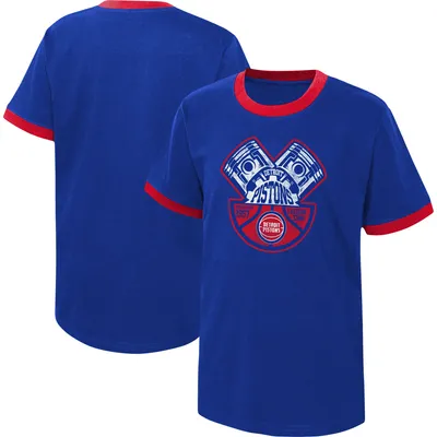 T-shirt bleu Detroit Pistons Hoop City Hometown Ringer pour jeune