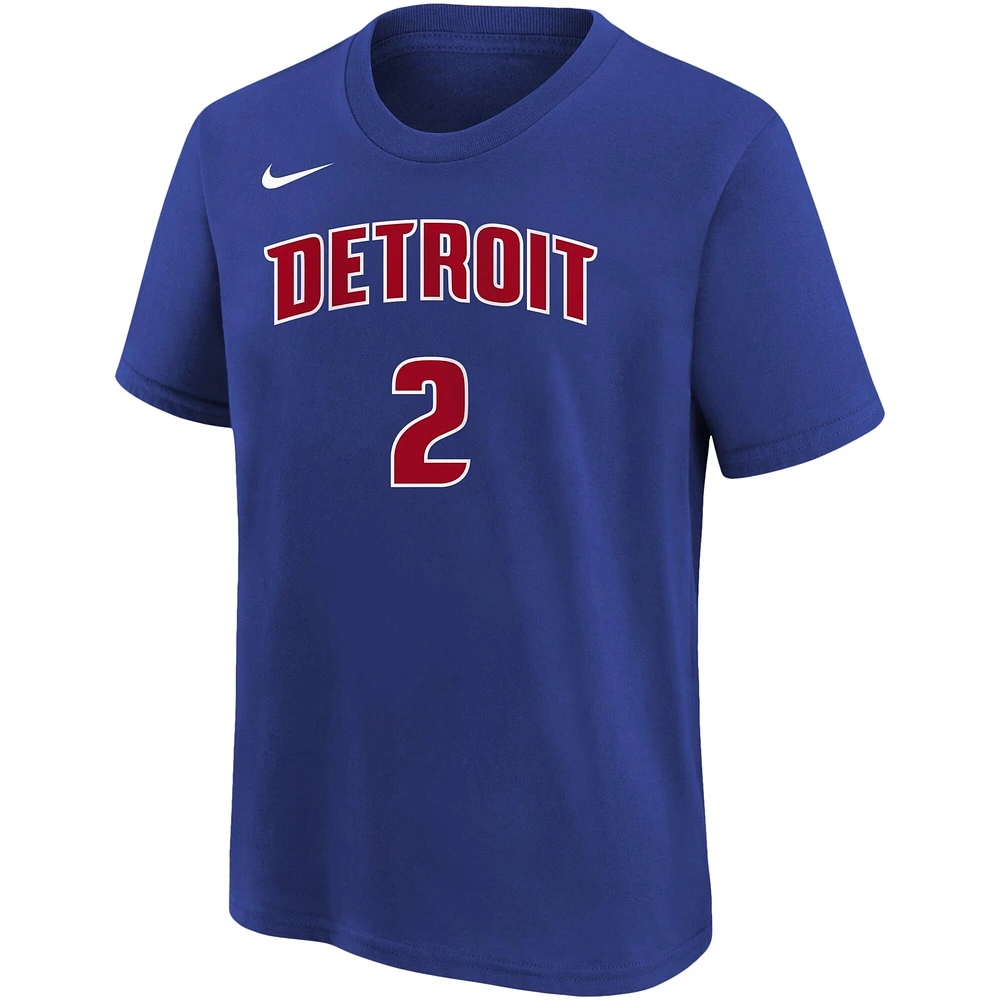 Youth Cade Cunningham Blue Detroit Pistons Icon Name & Number T-Shirt