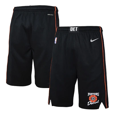 Short de performance Swingman Nike noir Detroit Pistons 2023/24 City Edition pour jeune