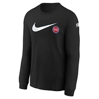 Youth Nike Black Detroit Pistons Swoosh Long Sleeve T-Shirt