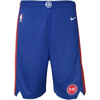 Short Nike bleu Detroit Pistons Icon Edition en maille Performance Swingman pour jeune