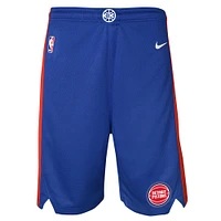 Short Nike Blue Detroit Pistons Swingman Performance pour jeune – Édition Icon