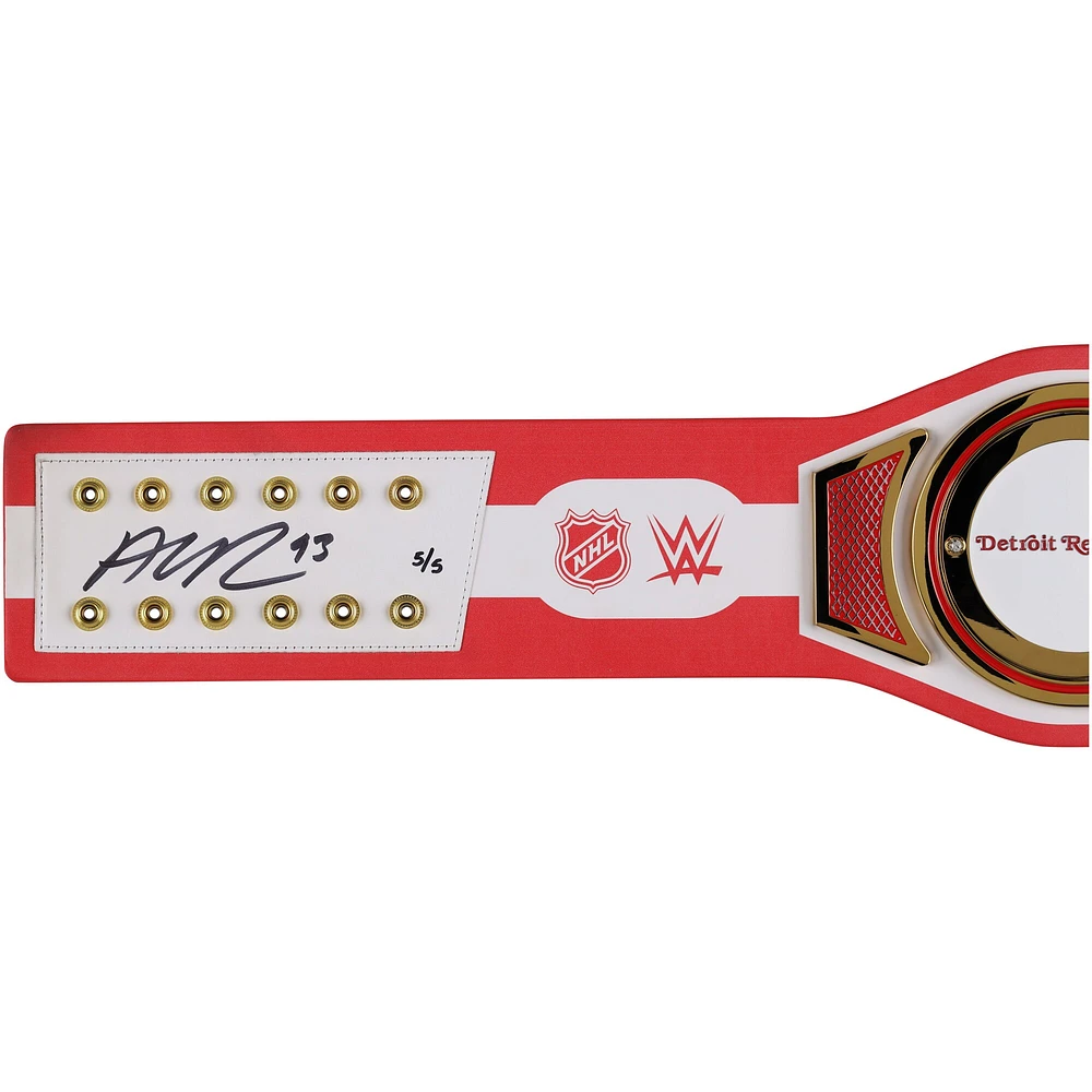 Alex DeBrincat Detroit Red Wings Autographed WWE Legacy Title Belt with "Lets Go Red Wings" Inscription - Limited Edition #5/5