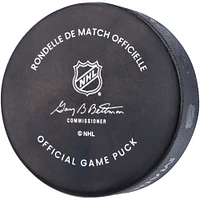 Rondelle de match officielle autographiée par David Perron des Red Wings de Detroit avec l'inscription « DET Debut 10/14/22 »