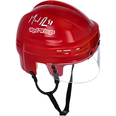 Casque miniature rouge autographié par David Perron des Red Wings de Detroit