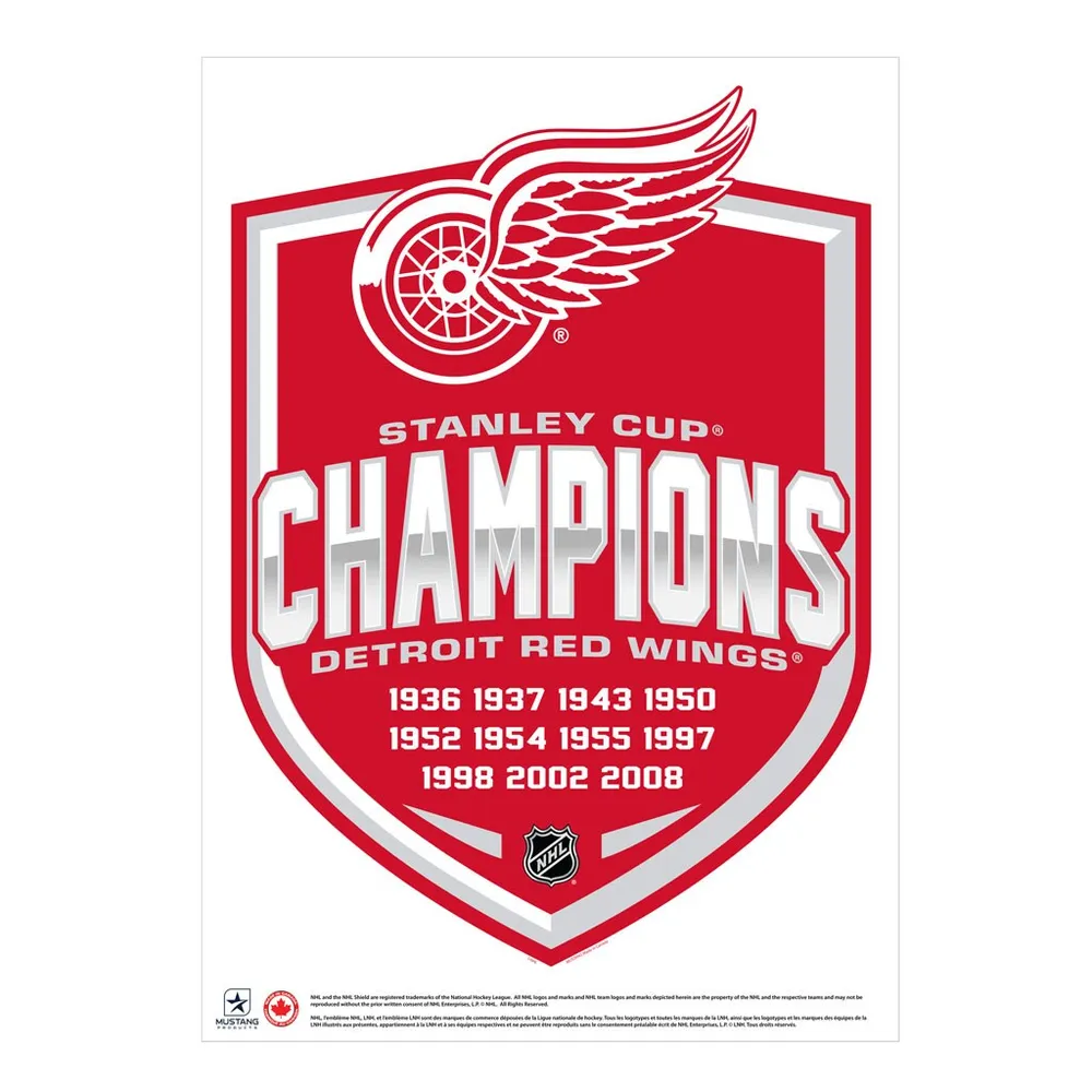 Detroit Red Wings 11-Time Stanley Cup Champions - 16'' x 22'' Repositionable Shield Decal