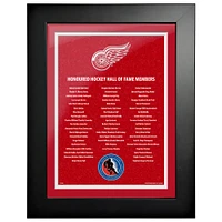 Image encadrée Red Wings de Detroit - 12'' x 16'' Hockey Hall of Fame Honored Members