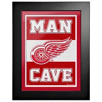 Detroit Red Wings - uvre d'art encadrée Man Cave 12'' x 16''