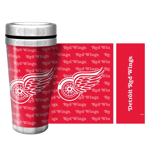 Red Wings de Détroit 16oz. Tasse de voyage avec papier peint complet