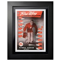 Detroit Red Wings 1958 Red Wing Magazine Playoff Edition - 12'' x 16'' Framed Program Cover