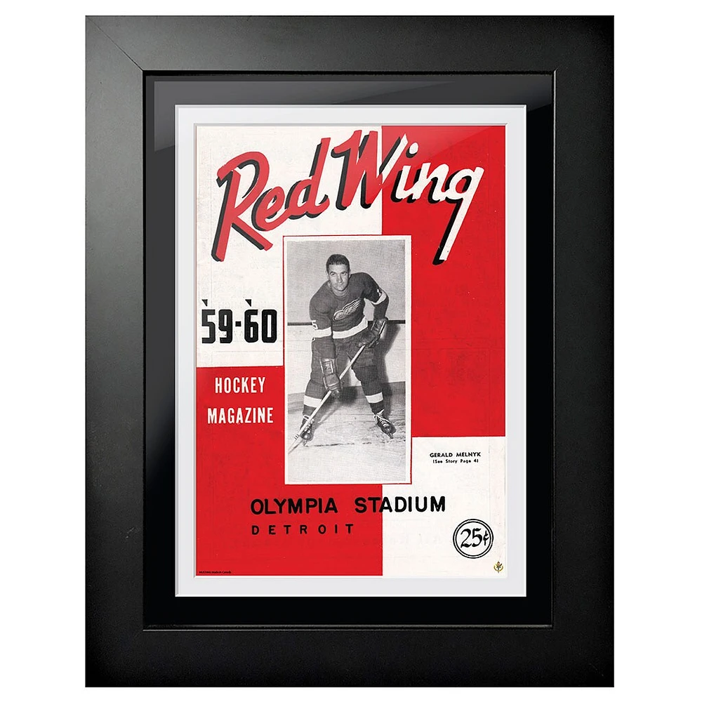 Detroit Red Wings 1959 Red Wing Magazine - Couverture de programme encadrée de 12 `` x 16 ''