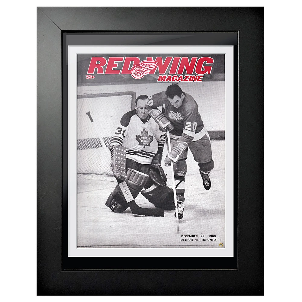 Detroit Red Wings 1968 Red Wing Magazine - Couverture de programme encadrée 12'' x 16''