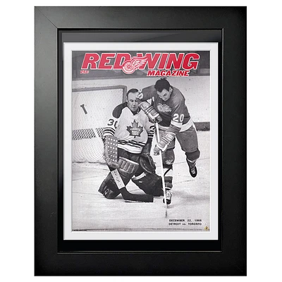 Detroit Red Wings 1968 Red Wing Magazine - Couverture de programme encadrée 12'' x 16''